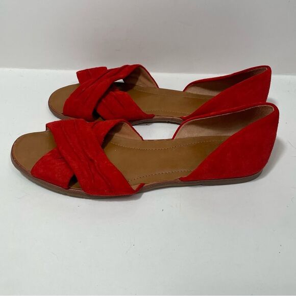 Franco Sarto Red Leather Casual Sandals - Picture 4 of 7